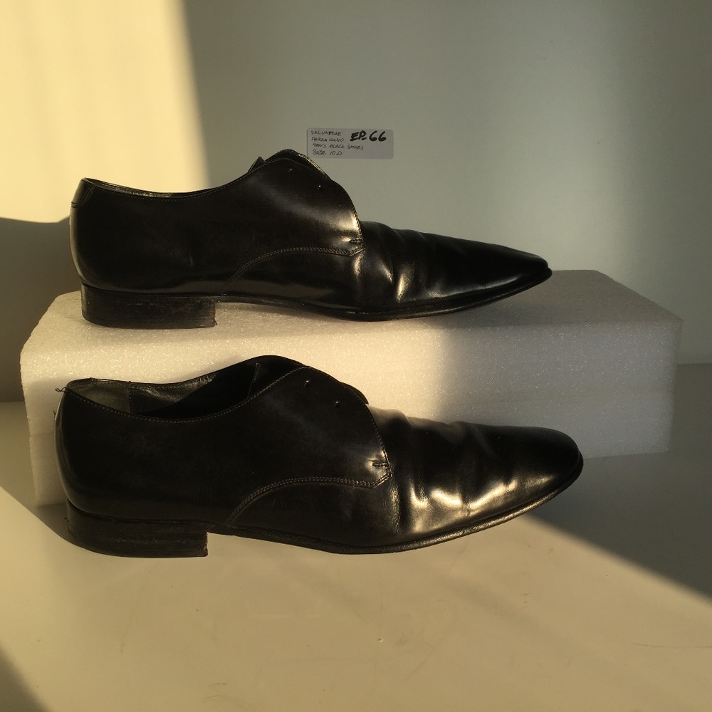 SALVATORE FERRAGANO MEN'S BLACK SHOES SIZE 10 D  STOCK 66